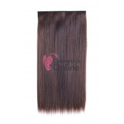 Extensie de par cu 5 Clips On delux dubla dreapta de 60 cm, Saten inchis mixt 4315230